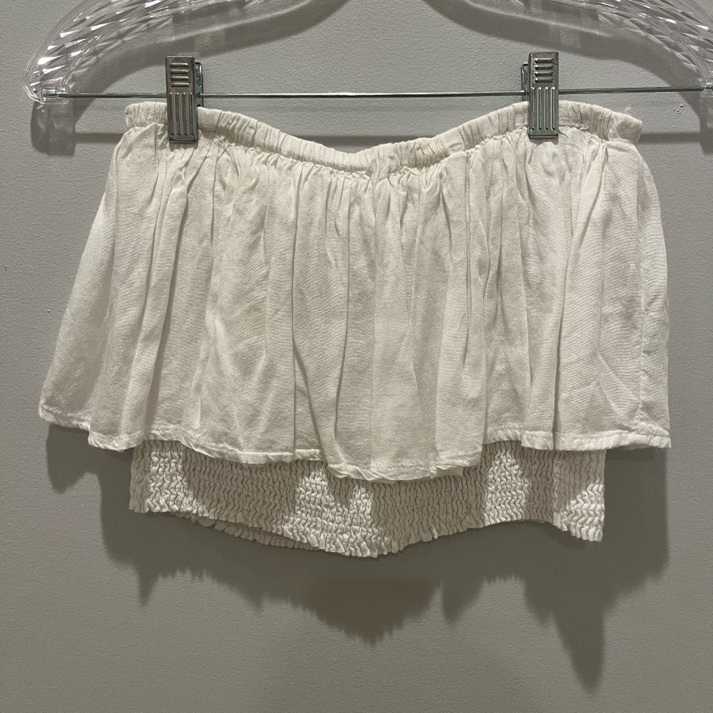 White Strapless Top